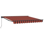 vidaXL Cortina Retractabilă Manual Portocaliu și negru 350 x 250 cm