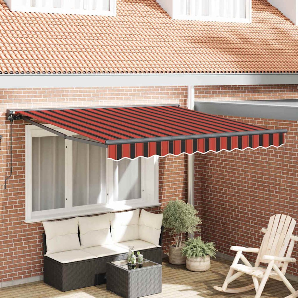 vidaXL Cortina Retractabilă Manual Portocaliu și negru 350 x 250 cm