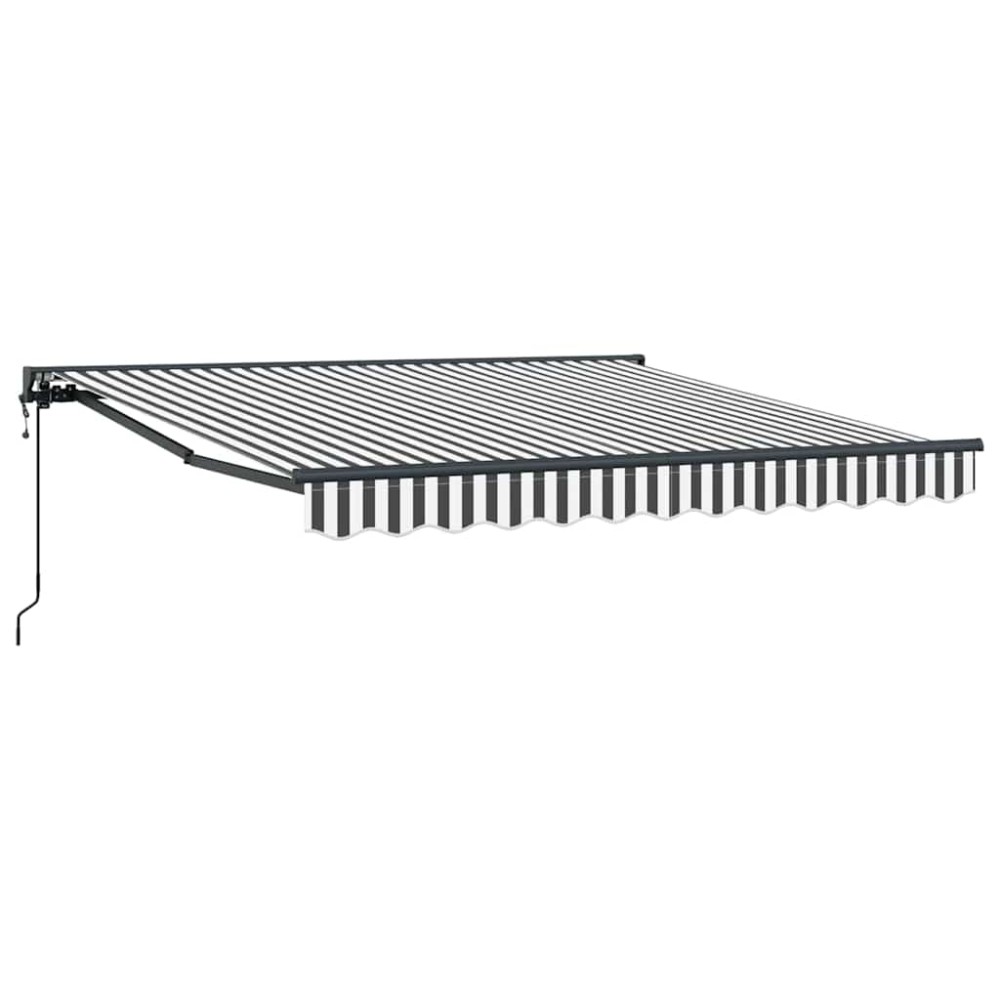 vidaXL Cortina Retractabilă Antracit și Alb 350x250 cm țesătură