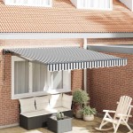 vidaXL Cortina Retractabilă Antracit și Alb 350 x 250 cm