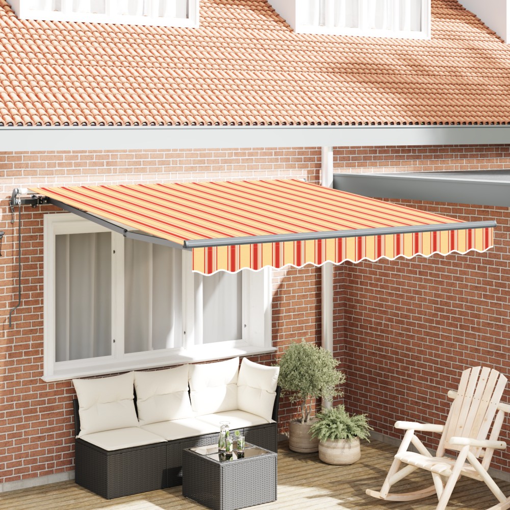vidaXL Perdeaua retractabilă automată galben și portocaliu, 350x250 cm