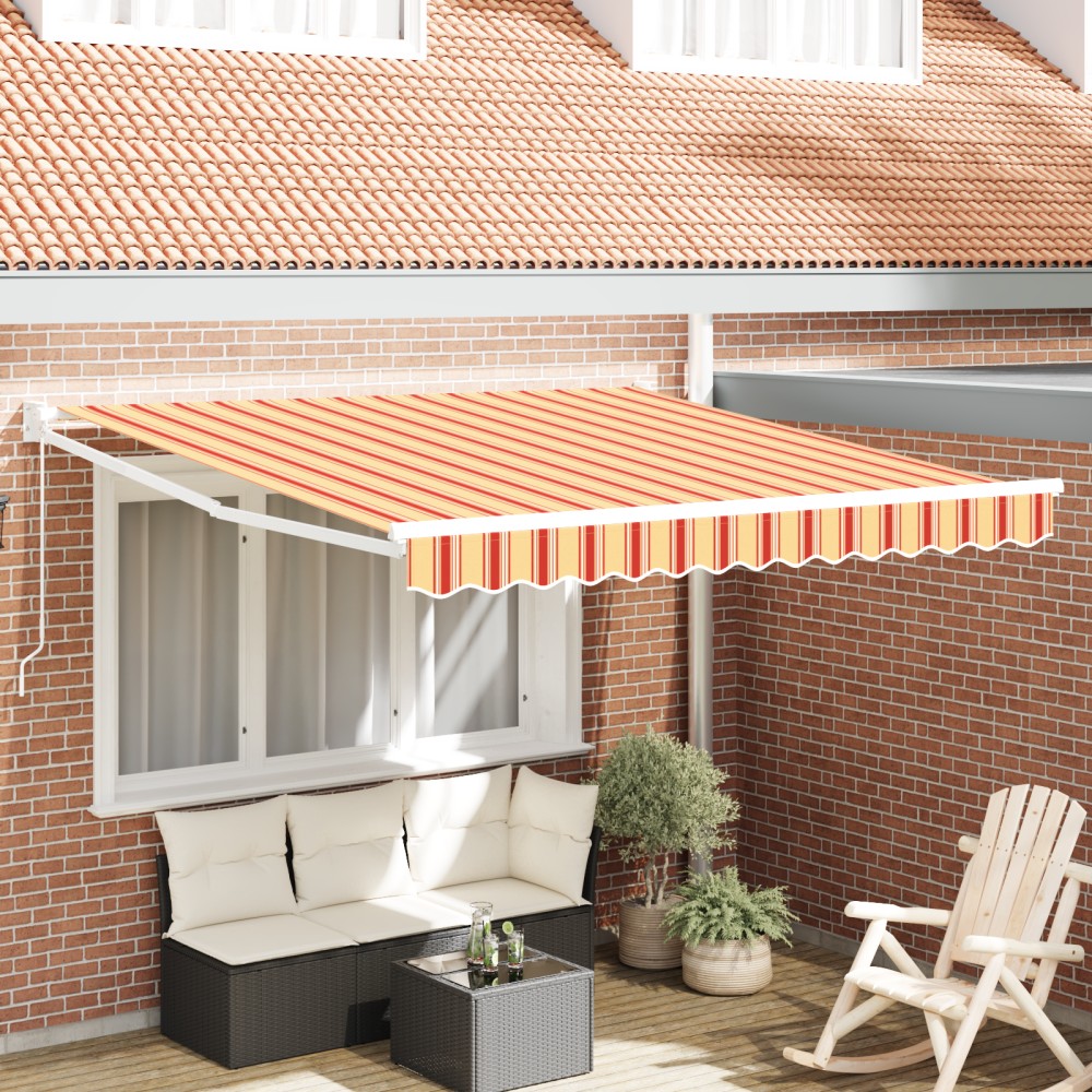 vidaXL Perdea retracabilă manuală galbenă și portocalie 350x250 cm