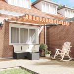 vidaXL Umbrela retracabilă manuală portocalie și roșie, 350x250 cm