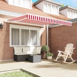 vidaXL Cortina Retractabilă Manual Roșu și alb 350 x 250 cm țesătură vidaXL Cortina Retractabilă Manual Roșu și alb 350 x 250 cm țesătură