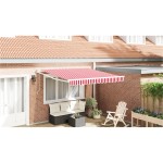 vidaXL Cortina Retractabilă Roșu și alb 350 x 250 cm țesătură vidaXL Cortina Retractabilă Roșu și alb 350 x 250 cm țesătură