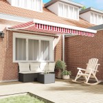 vidaXL Cortina Retractabilă Roșu și Alb 350 x 250 cm Stofă și Metal vidaXL Cortina Retractabilă Roșu și Alb 350 x 250 cm Stofă și Metal