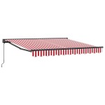 vidaXL Cortina Retractabilă Manual Roșu și Alb 350 x 250 cm