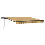vidaXL Markiză manuală retractabilă cu dungi multicolore LED 350x250 cm