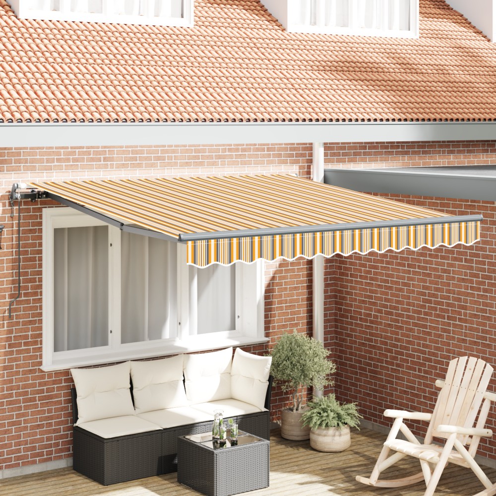 vidaXL Pergola automatizată , cu dungi colorate, 350 x 250 cm