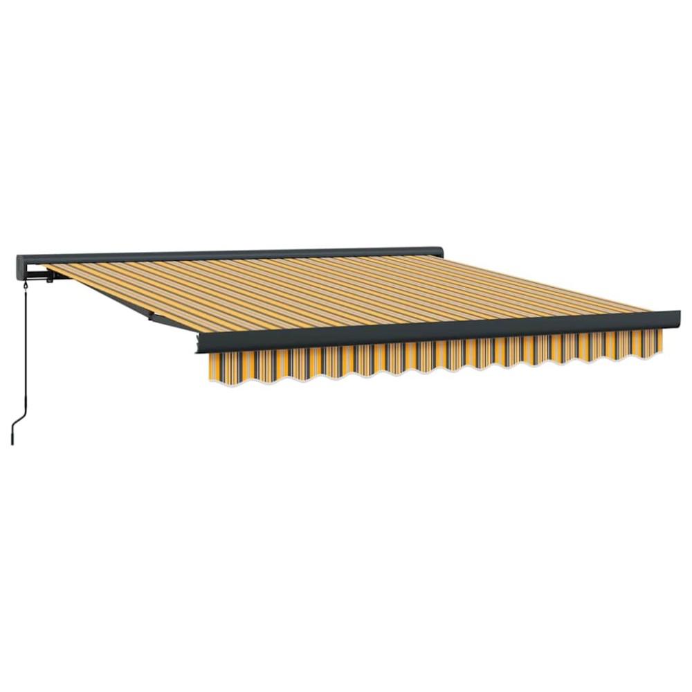 vidaXL Umbra manuală retractabilă cu dungi colorate 350x250 cm