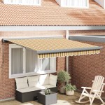 vidaXL Umbra manuală retractabilă cu dungi colorate 350x250 cm
