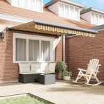 vidaXL Umbra manuală retractabilă cu dungi colorate 350x250 cm
