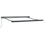 vidaXL Umbra manuală retractabilă cu dungi colorate 350x250 cm