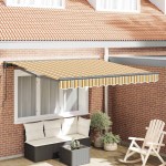 vidaXL Cortina Retractabilă Galben și gri 350 x 250 cm
