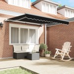vidaXL Obra de soare retractabilă automată Negru 350x250 cm