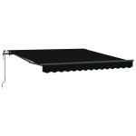 vidaXL Obra de soare retractabilă automată Negru 350x250 cm