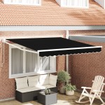 marchiză manuală retractabilă vidaXL Neagră 350x250 cm