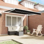 Marchiza retractabilă automată vidaXL Negru 350x250 cm Marchiza retractabilă automată vidaXL Negru 350x250 cm