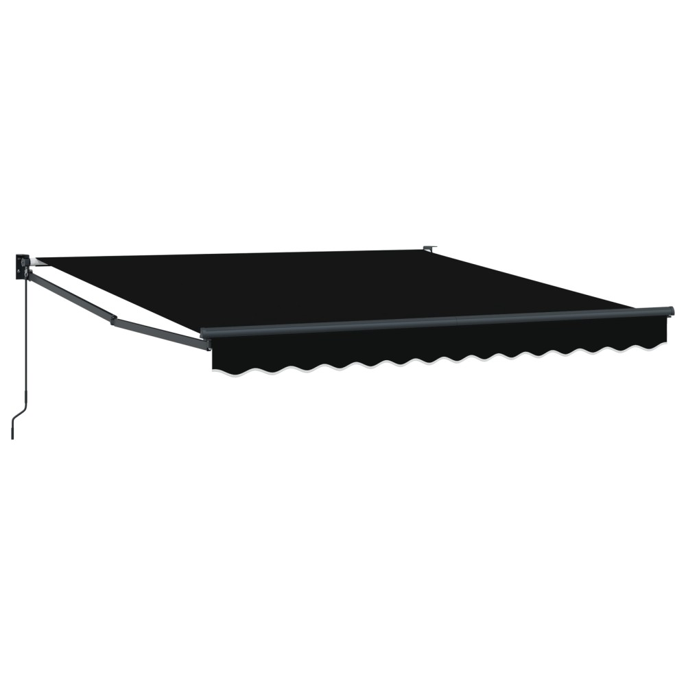 Marchiză manuală retractabilă vidaXL neagră 350x250 cm