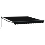 Marchiză manuală retractabilă vidaXL neagră 350x250 cm