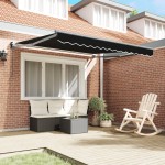 Marchiză manuală retractabilă vidaXL neagră 350x250 cm