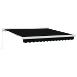 Marchiză manuală retractabilă vidaXL Negru 350x250 cm Marchiză manuală retractabilă vidaXL Negru 350x250 cm