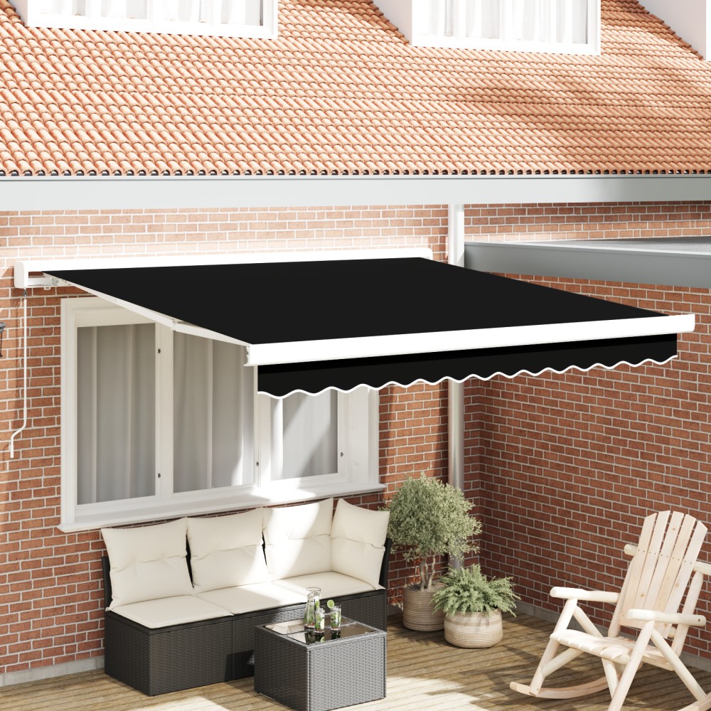 Marchiză manuală retractabilă vidaXL Negru 350x250 cm