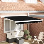 Marchiză manuală retractabilă vidaXL Negru 350x250 cm Marchiză manuală retractabilă vidaXL Negru 350x250 cm