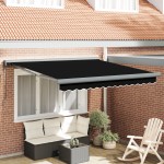 vidaXL Cortina Retractabilă Negru 350 x 250 cm Material textil, Metal vidaXL Cortina Retractabilă Negru 350 x 250 cm Material textil, Metal