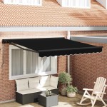 vidaXL Cortina Retractabilă Negru 350 x 250 cm Poliester și metal