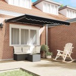vidaXL Cortina Retractabilă Negru 350 x 250 cm Poliester și metal