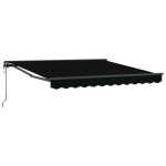 vidaXL Cortina Retractabilă Negru 350 x 250 cm Poliester și metal
