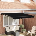 vidaXL Cortina Retractabilă Negru 350 x 250 cm Poliester și metal