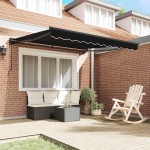 vidaXL Cortina Retractabilă Negru 350 x 250 cm Poliester și metal