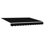 vidaXL Cortina Retractabilă Negru 350 x 250 cm Poliester și metal