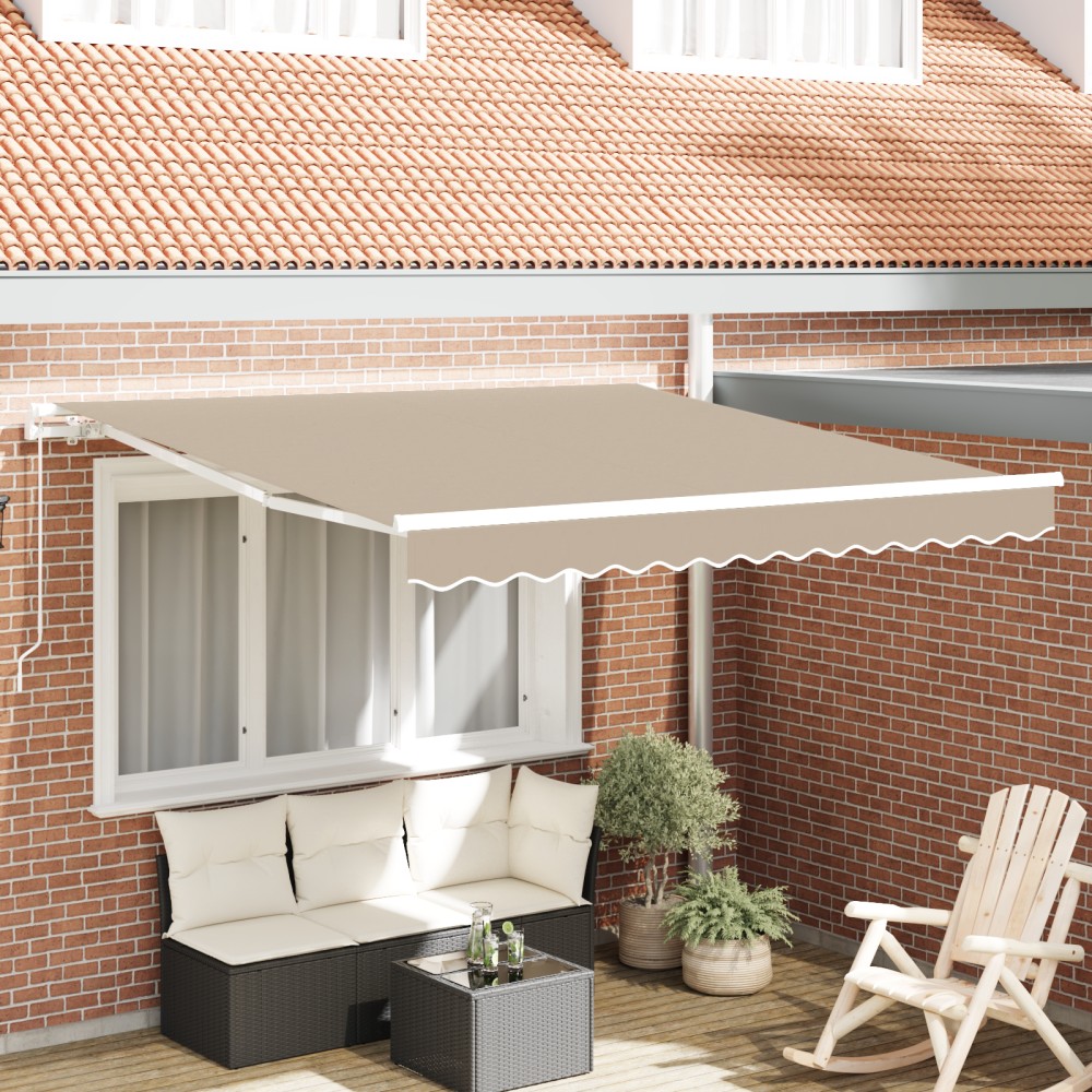 vidaXL Marchiză Retractabilă Manuală Bej 350x250 cm