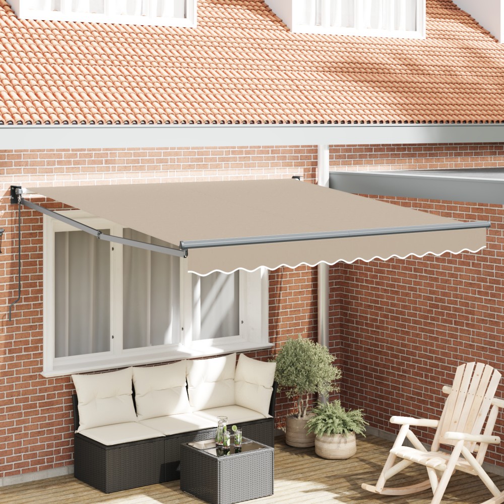 Marchiză retractabilă manuală vidaXL Bej 350x250 cm