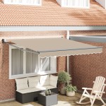 Marchiză retractabilă manuală vidaXL Bej 350x250 cm Marchiză retractabilă manuală vidaXL Bej 350x250 cm