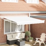 Marchiză Retractabilă Manuală vidaXL Alb 350x250 cm Marchiză Retractabilă Manuală vidaXL Alb 350x250 cm