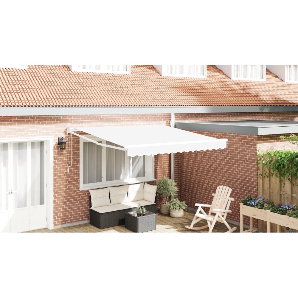 Marchiză retractabilă automată vidaXL Alb 350x250 cm