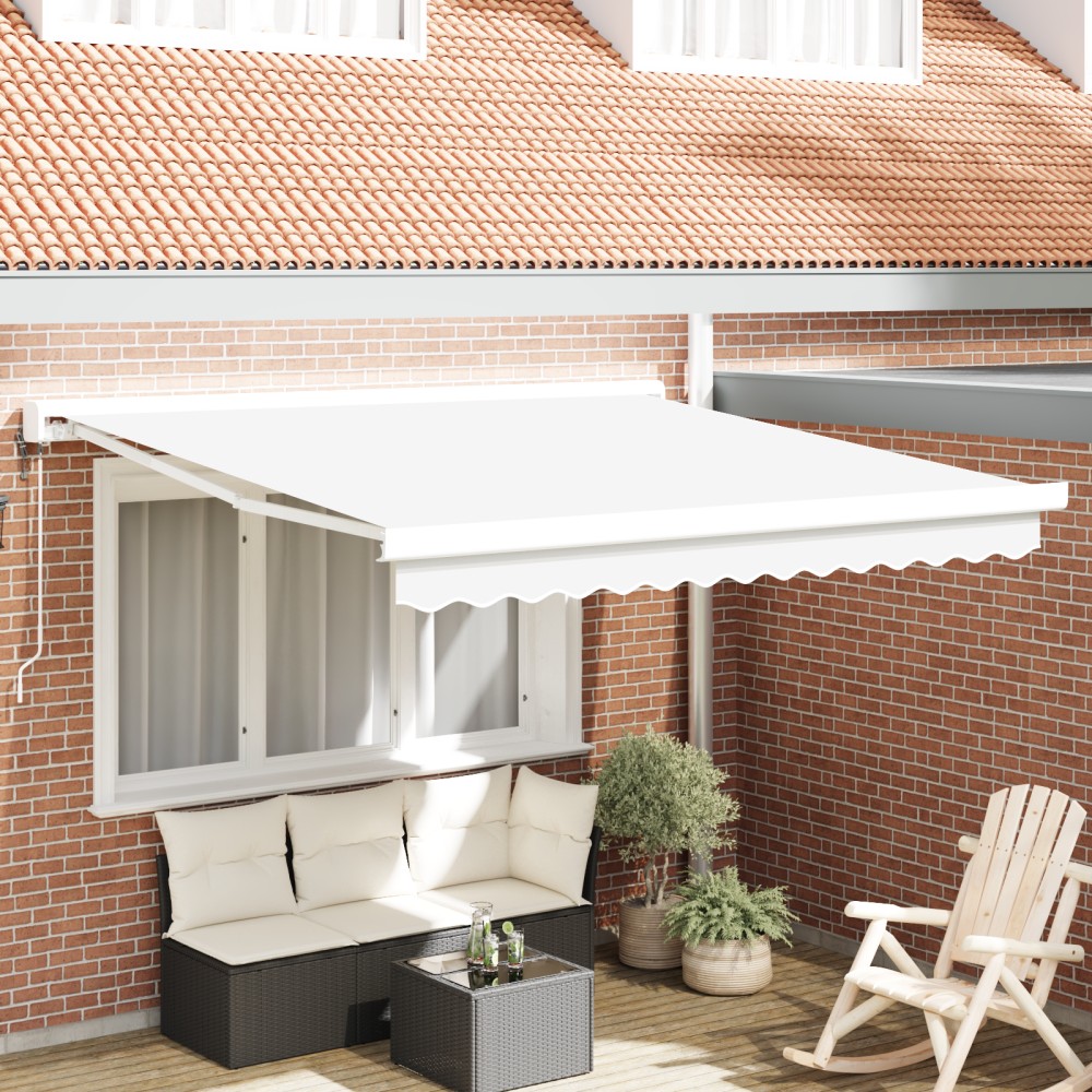 vidaXL Umbra Retractabilă Automatică Albă 350x250 cm