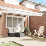 vidaXL Umbra Retractabilă Automatică Albă 350x250 cm
