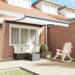 Marquiza manuală retractabilă vidaXL Alb 350x250 cm Marquiza manuală retractabilă vidaXL Alb 350x250 cm