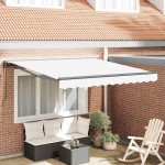vidaXL Cortina Retractabilă Alb 350 x 250 cm Poliester și metal