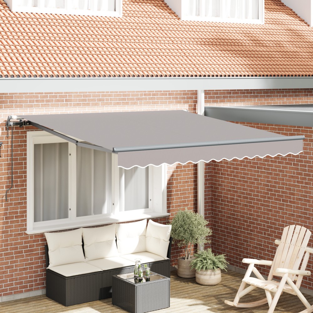 vidaXL Markiza retractabilă , gri deschis, 350x250 cm