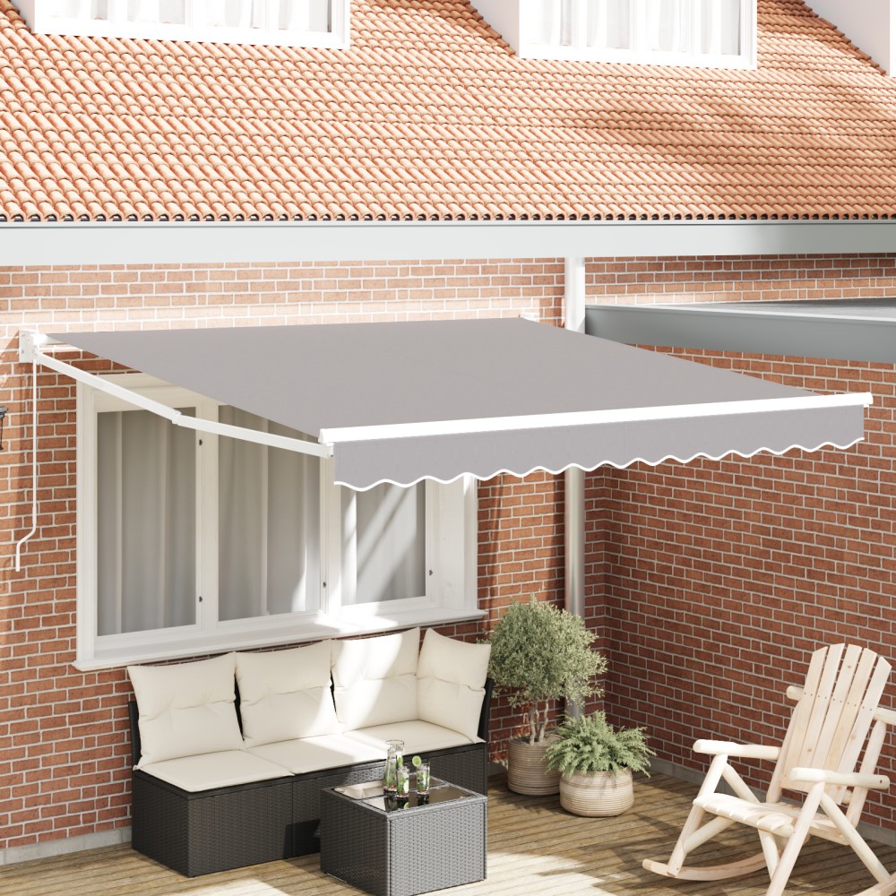 Marchiză Manuală Retractabilă vidaXL Gri 350x250 cm