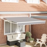 Marchiză Manuală Retractabilă vidaXL Gri 350x250 cm Marchiză Manuală Retractabilă vidaXL Gri 350x250 cm