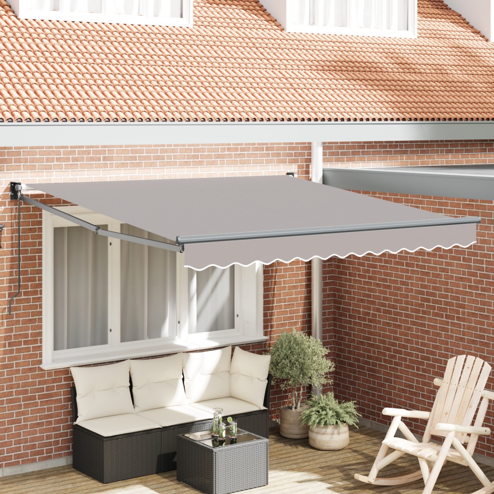 Marchiza Retractabilă Manuală vidaXL Gri 350x250 cm
