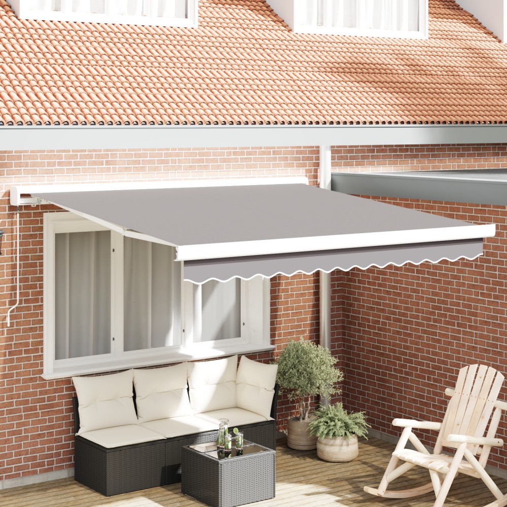 vidaXL Cortina Retractabilă Gri deschis 350 x 250 cm