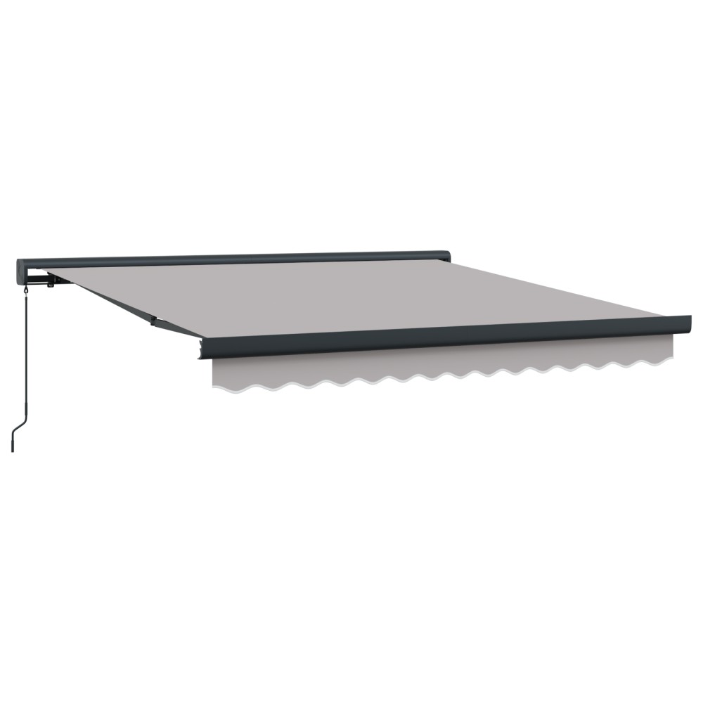 Marchiză manuală retractabilă vidaXL gri deschis 350x250 cm